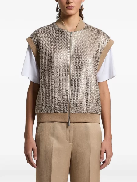 Vestă Peserico cu paiete auriu