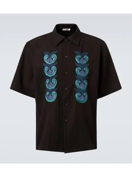 Риза Commas бродирана черно