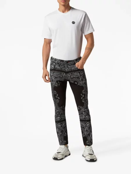 Liesas skinny fit džinsai Philipp Plein juoda
