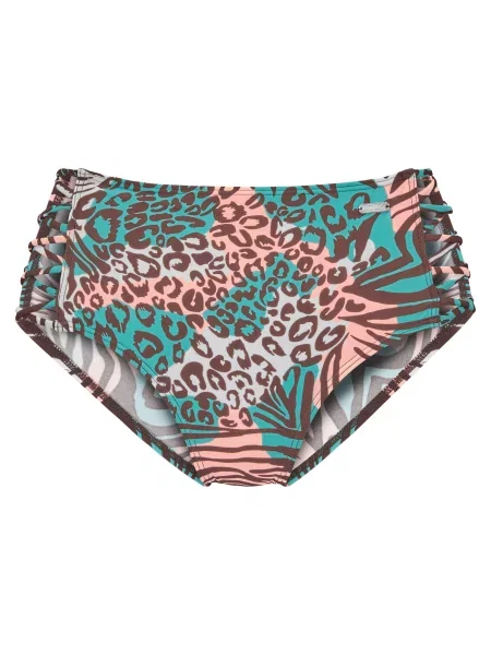 VENICE BEACH Slip costum de baie ciocolatiu / verde jad roz deschis alb
