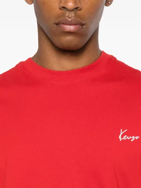 Tricou Kenzo cu model floral cu imagine cu decolteu rotund roșu