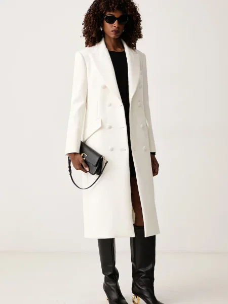 Palton Elisabetta Franchi elegant alb