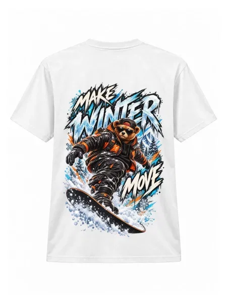 LUNØIR Studio Tricou BOSS Winter Snowboard Motion' alb