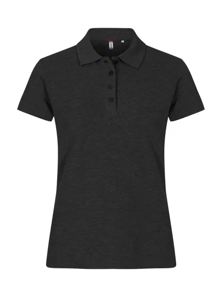 Clique Basic Polo z bawełny – dopasowany krój – anthracite Melange szara