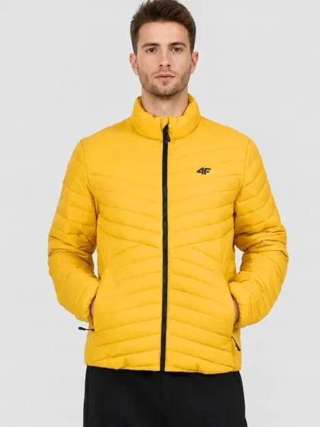 4F Kurtka puchowa hydrofobowa CITY JACKETS żółta S czarna