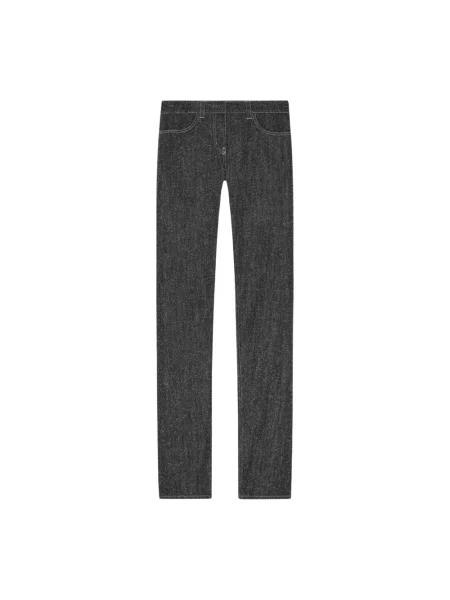 Jeansy straight leg Courreges tweedowe czarne