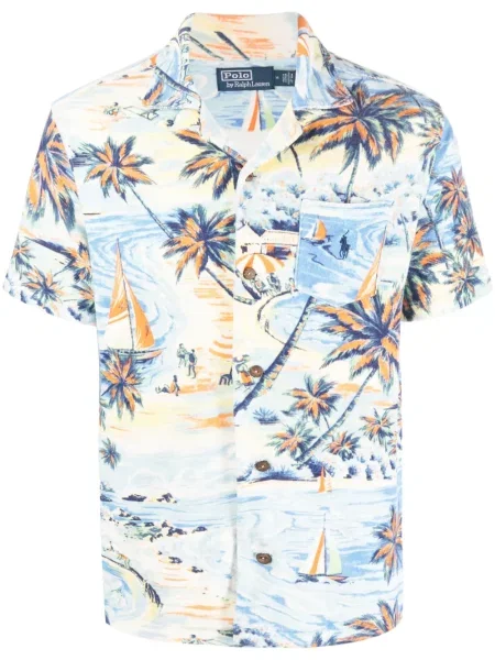 Majica Polo Ralph Lauren s vezom karirana zelena