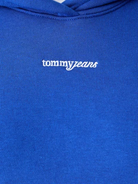 Суичър с качулка Tommy Jeans с качулка синьо