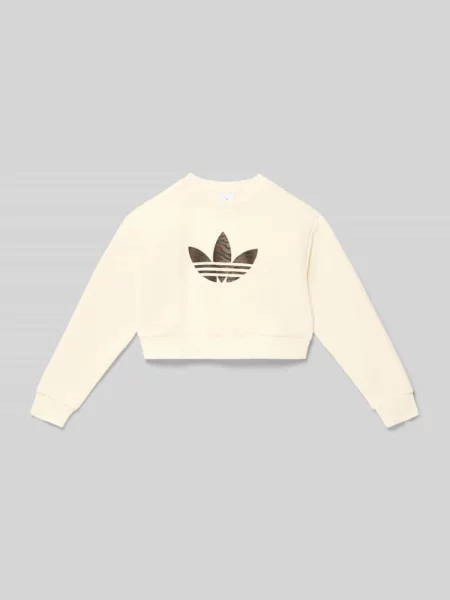 Bluza typu boxy fit z logo Adidas Originals beżowa