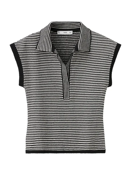 MANGO Pulover VAPORE negru / murdar alb