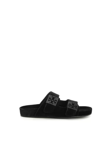 Klapki Tory Burch skórzane czarne