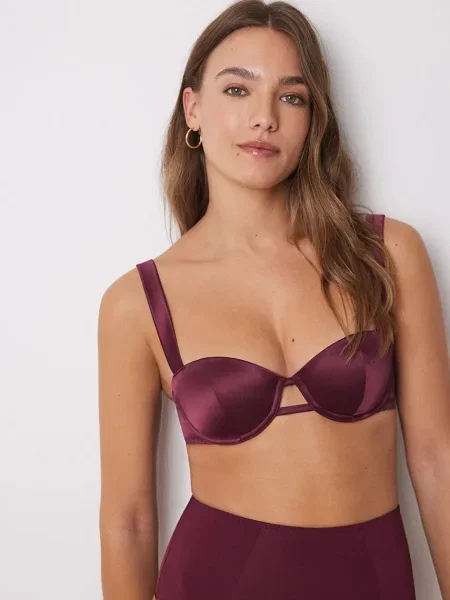 Сутиен women'secret SENSE LIMITED EDITION от сатен с изчистен дизайн бордо