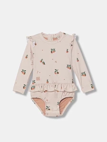 Liewood jednodílné plavky kojenecké Sille Baby Printed Swimsuit béžové