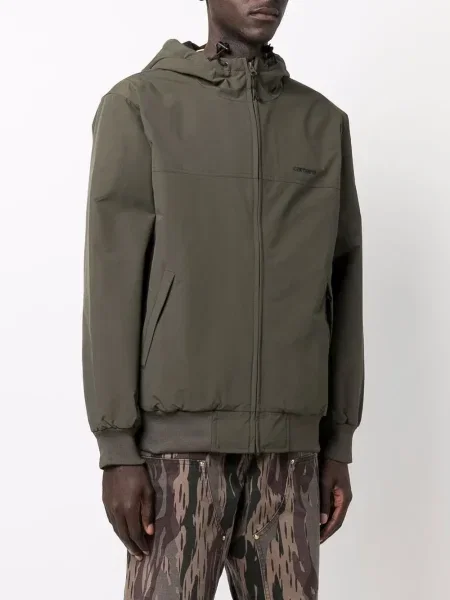 Geacă bomber Carhartt Wip cu glugă verde