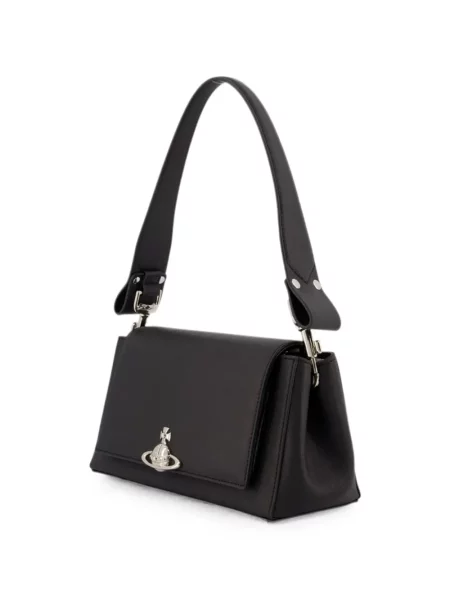 Кожена шопинг чанта Vivienne Westwood черно