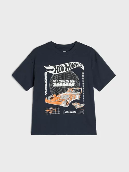 Sinsay oversize tričko s potiskem Hot Wheels šedá