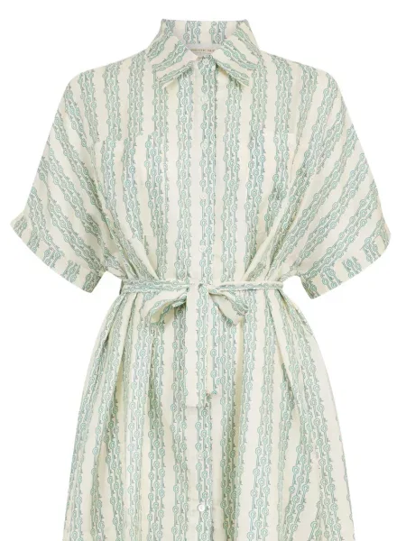 Ριγέ κοστούμι μίντι φόρεμα La Prestic Ouiston με μήκος μέχρι το γόνατο