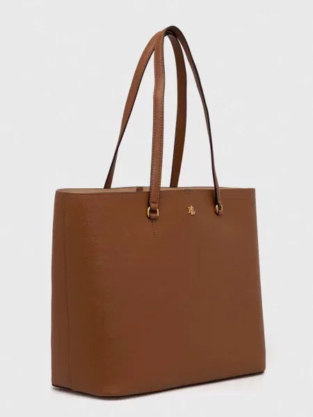 Шкіряна сумочка Lauren Ralph Lauren коричневий