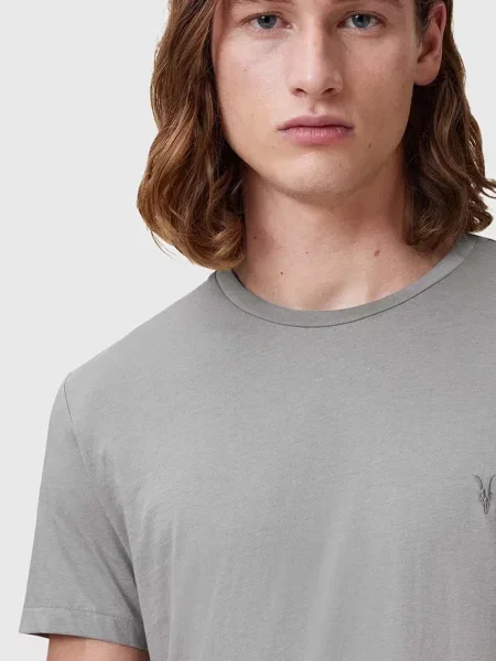 Однотонная футболка Allsaints серая