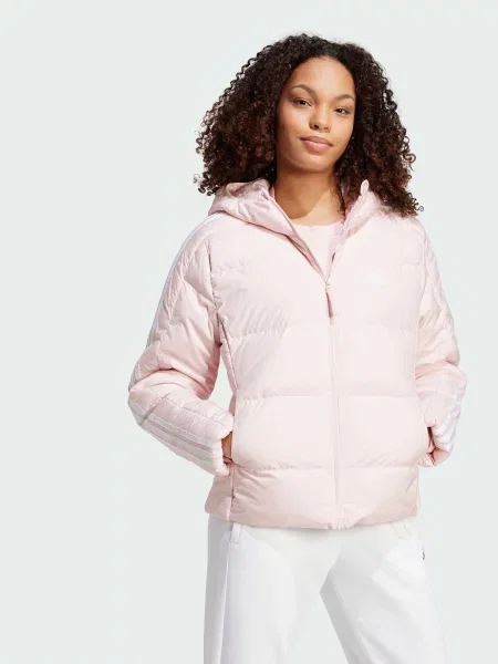 Пуховик adidas комбінований верх рожевий