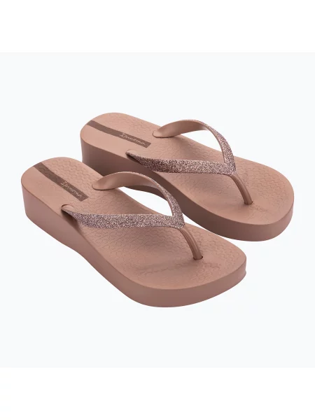 Șlapi pentru femei Ipanema Mesh Chic Plat brown/glitter maro