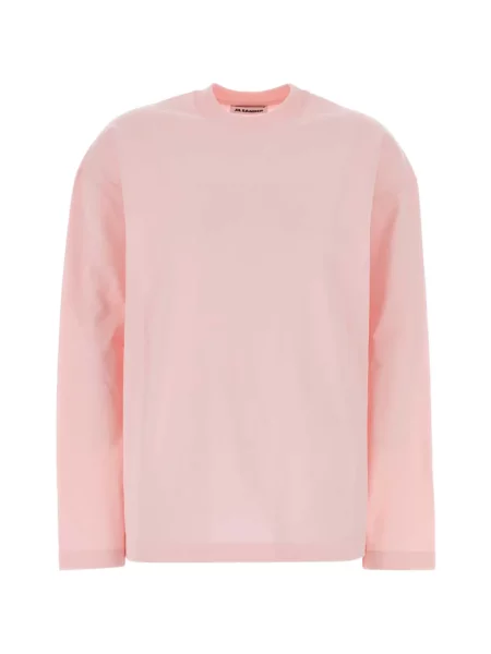 Lung tricou Jil Sander cu decolteu rotund roz