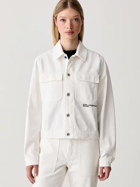 Karl Lagerfeld Jeans jachetă pentru femei din denim bej