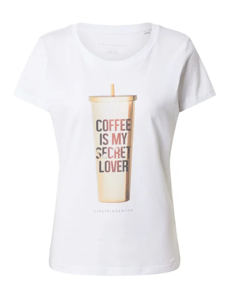 EINSTEIN & NEWTON Tricou Coffee / maro alb