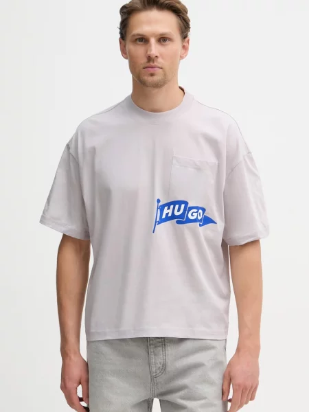 HUGO Blue T-shirt Nohacrop niebieska