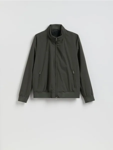 Reserved Geacă bomber cu guler în picioare verde-metalizat verde