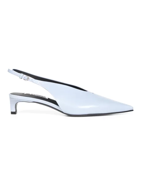 Czółenka Jil Sander skórzana niebieska