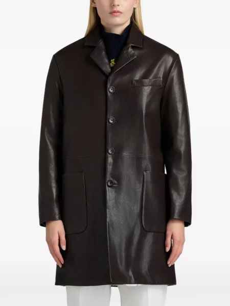 Haină de piele Bally din piele maro