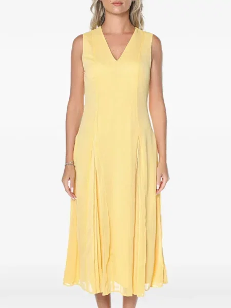 Rochie midi Ted Baker cu decolteu în V galben