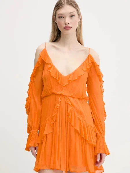 Desigual sukienka METZ mini rozkloszowana pomarańczowy