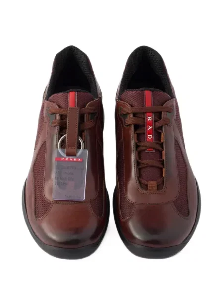 Ciclism sneakerși Prada din piele maro