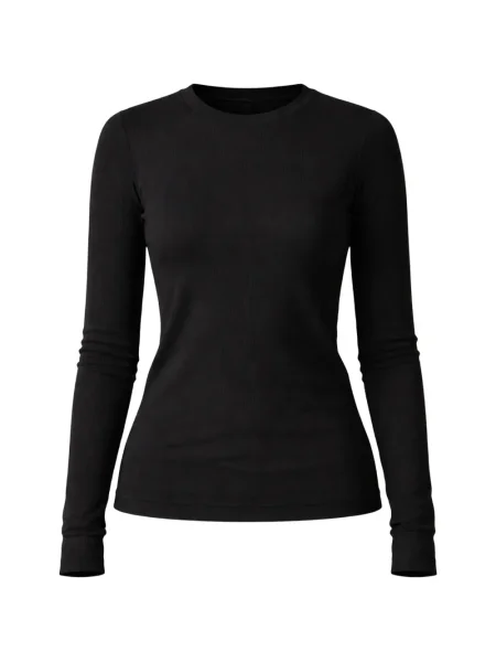 Tricou Velvet de catifea lung negru