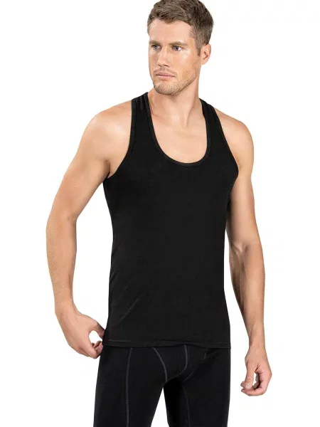 Мужская однотонная майка чорна