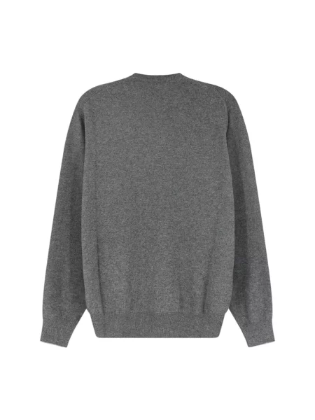 Sweter Brunello Cucinelli z dekoltem w serek szary