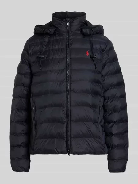 Kurtka pikowana z wyhaftowanym logo Polo Ralph Lauren czarna