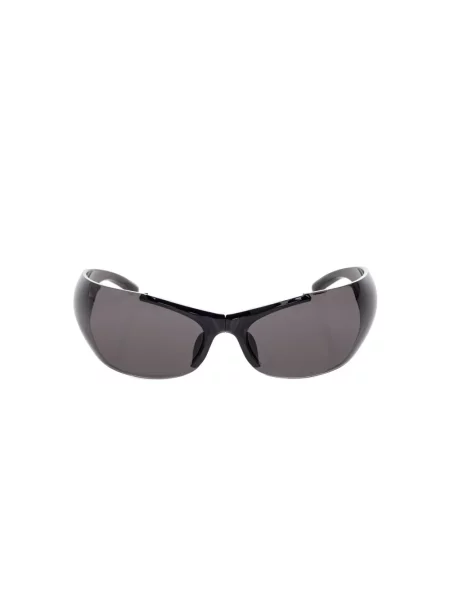 Lniane okulary przeciwsłoneczne Balenciaga czarne