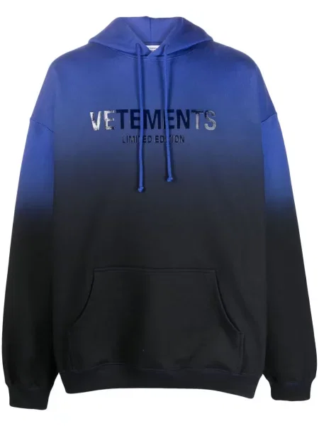 Hanorac cu glugă Vetements cu imagine albastru