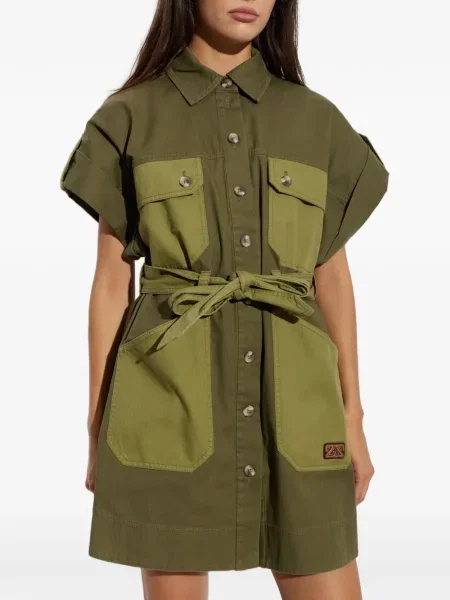 Cu centură rochie mini Zimmermann verde