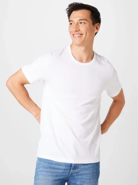 BOSS Orange Tricou / alb / gri amestecat negru