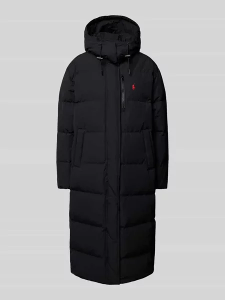 Płaszcz pikowany z kapturem Polo Ralph Lauren czarny