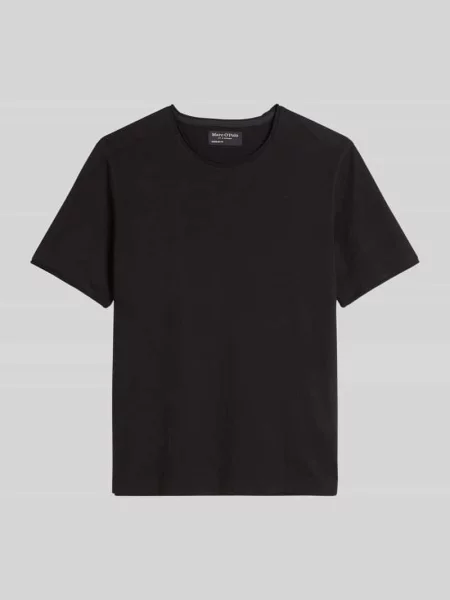 T-shirt o kroju regular fit z czystej bawełny Marc O'polo czarna