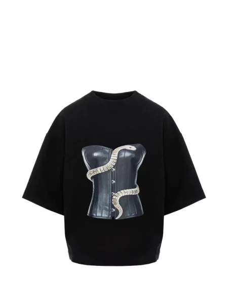 Tricou Hamza cu model piele de șarpe negru