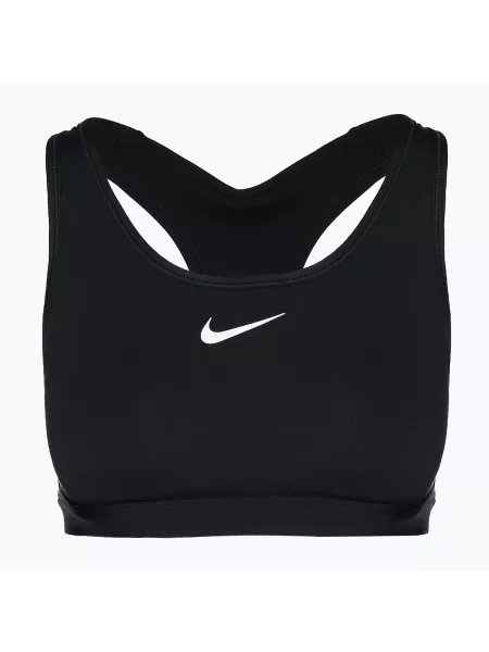 Biustonosz treningowy Nike Swoosh Medium Support black/white czarny