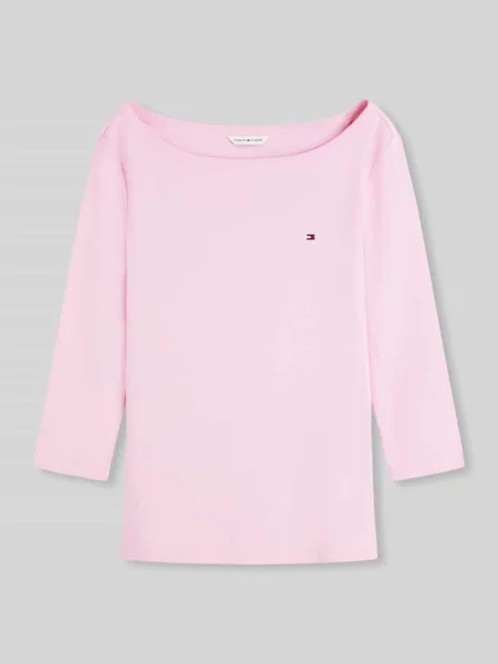 Bluzka z rękawem o dł. w kroju regular fit z czystej bawełny Tommy Hilfiger różowa