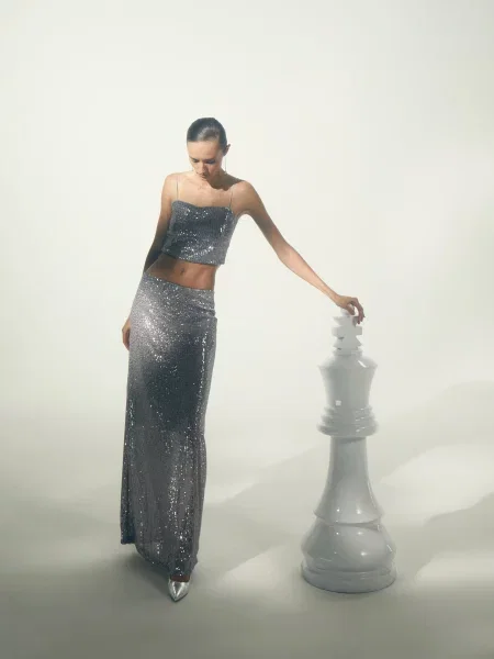 Gepur Спідниця максі срібний