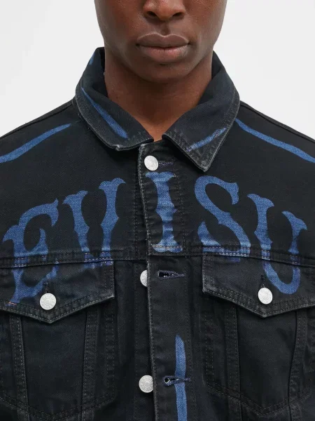 Джинсовая куртка Evisu с принтом черная